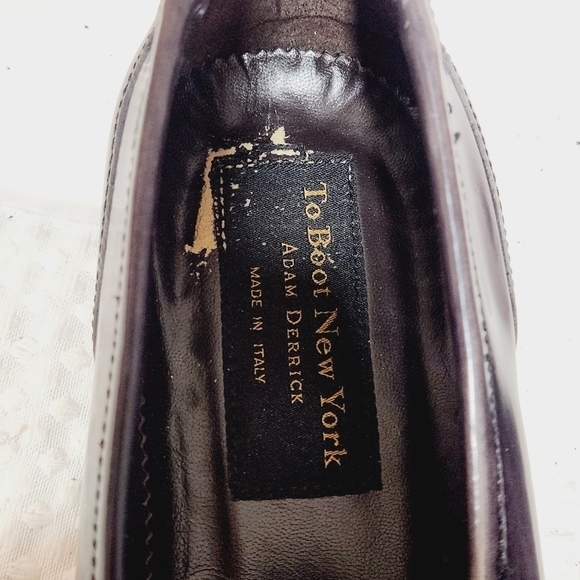 Adam Derrick To Boot New York Patent Leather Gray Penny Loafer Size 10 - Picture 9 of 10